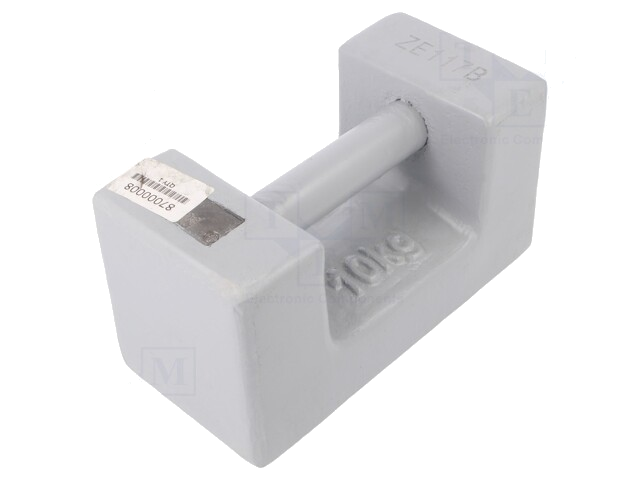 Kalibratiegewicht; 10kg; Klasse: OIML M1; ruwijzer; rechthoekig Kalibratiegewicht; 10kg; Klasse: OIML M1; ruwijzer; rechthoekig